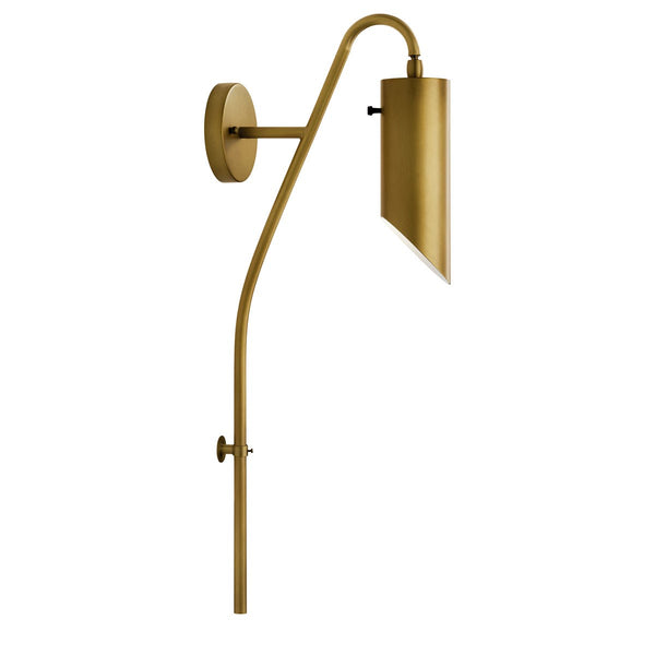 One Light Wall Sconce from the Trentino Collection in Natural Brass Finish by Kichler