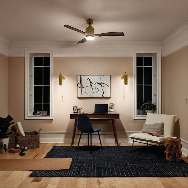 One Light Wall Sconce from the Trentino Collection in Natural Brass Finish by Kichler