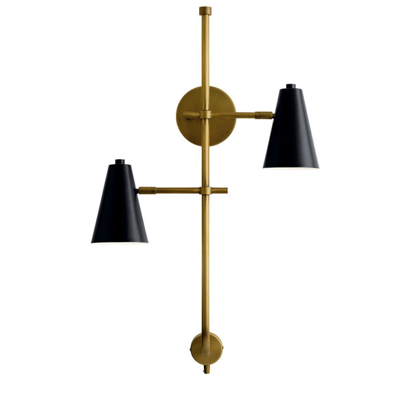 Two Light Wall Sconce from the Sylvia Collection in Black Finish by Kichler