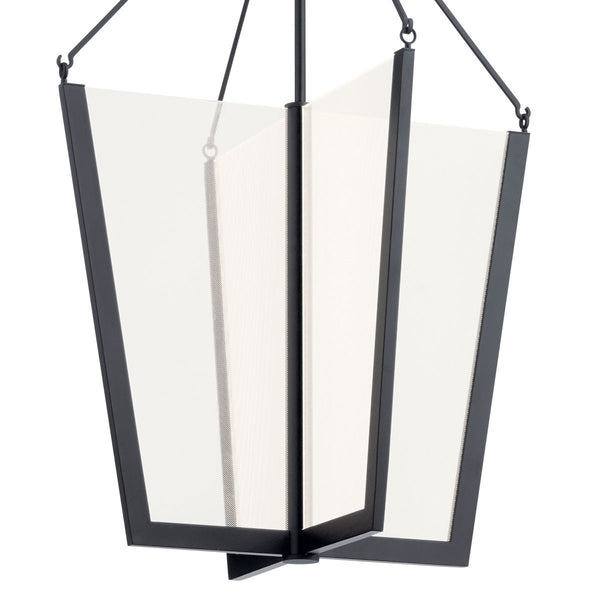 LED Foyer Pendant from the Calters Collection in Black Finish by Kichler