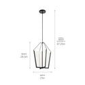 LED Foyer Pendant from the Calters Collection in Black Finish by Kichler