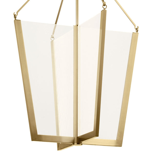 LED Foyer Pendant from the Calters Collection in Champagne Gold Finish by Kichler