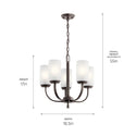Five Light Chandelier from the Kennewick Collection in Olde Bronze Finish by Kichler