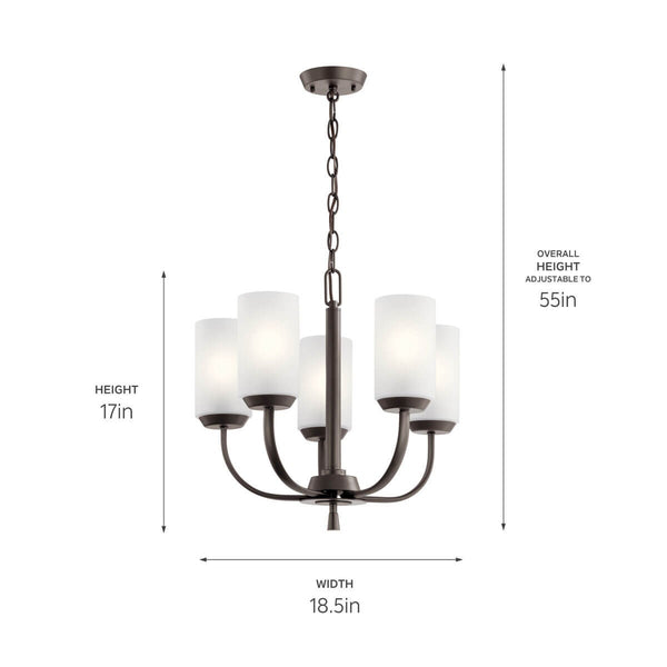 Five Light Chandelier from the Kennewick Collection in Olde Bronze Finish by Kichler