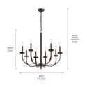 Eight Light Chandelier from the Kennewick Collection in Olde Bronze Finish by Kichler
