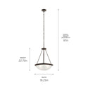 Three Light Pendant from the Ritson Collection in Olde Bronze Finish by Kichler