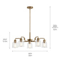 Five Light Chandelier from the Aivian Collection in Weathered Brass Finish by Kichler