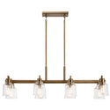 Eight Light Linear Chandelier from the Aivian Collection in Weathered Brass Finish by Kichler
