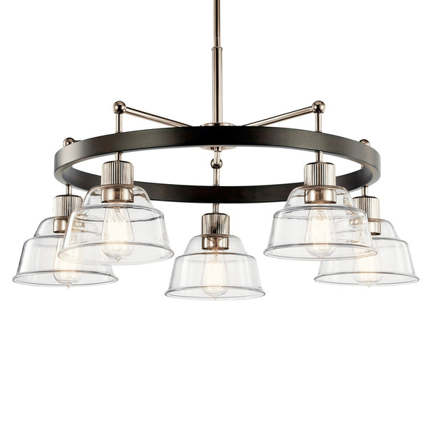 Five Light Chandelier from the Eastmont Collection in Polished Nickel Finish by Kichler