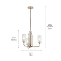 Three Light Chandelier from the Kimrose Collection in Polished Nickel Finish by Kichler