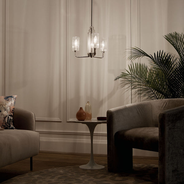 Three Light Chandelier from the Kimrose Collection in Polished Nickel Finish by Kichler