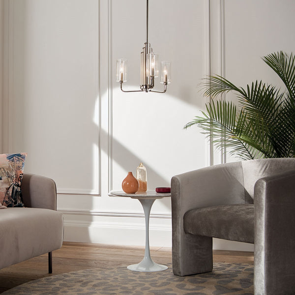 Three Light Chandelier from the Kimrose Collection in Polished Nickel Finish by Kichler