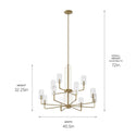 12 Light Chandelier from the Kimrose Collection in Brushed Natural Brass Finish by Kichler