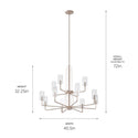 12 Light Chandelier from the Kimrose Collection in Polished Nickel Finish by Kichler