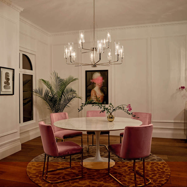 12 Light Chandelier from the Kimrose Collection in Polished Nickel Finish by Kichler