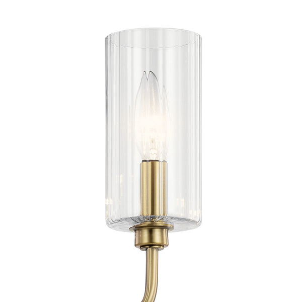 Ten Light Linear Chandelier from the Kimrose Collection in Brushed Natural Brass Finish by Kichler