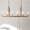 Ten Light Linear Chandelier from the Kimrose Collection in Brushed Natural Brass Finish by Kichler