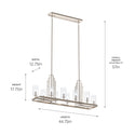 Ten Light Linear Chandelier from the Kimrose Collection in Polished Nickel Finish by Kichler