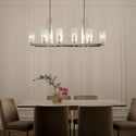 Ten Light Linear Chandelier from the Kimrose Collection in Polished Nickel Finish by Kichler