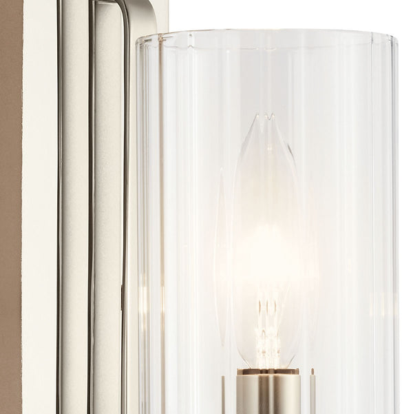 One Light Wall Sconce from the Kimrose Collection in Polished Nickel Finish by Kichler