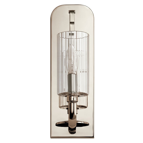 One Light Wall Sconce from the Kimrose Collection in Polished Nickel Finish by Kichler