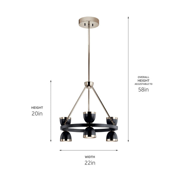 LED Chandelier from the Baland Collection in Black Finish by Kichler