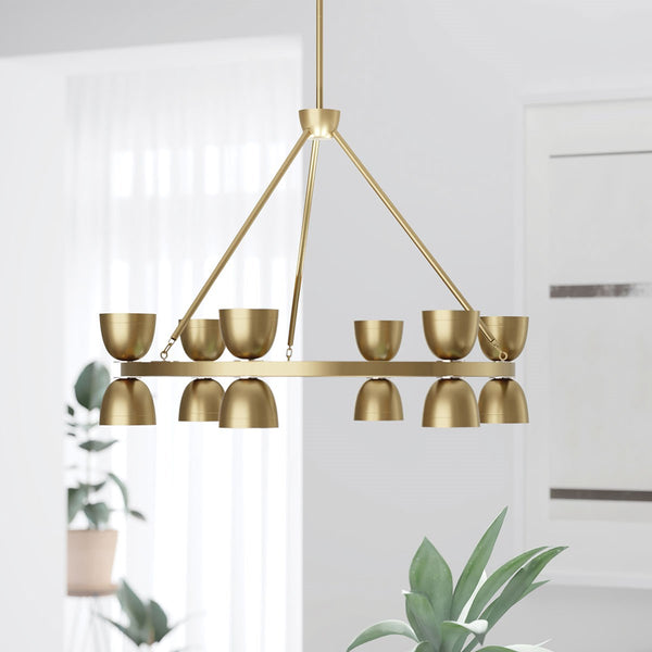 LED Chandelier from the Baland Collection in Brushed Natural Brass Finish by Kichler