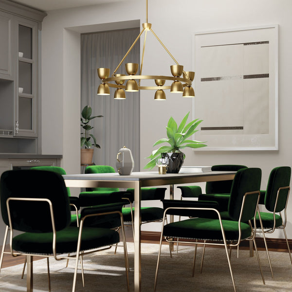 LED Chandelier from the Baland Collection in Brushed Natural Brass Finish by Kichler