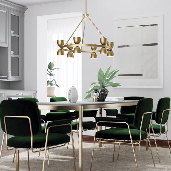 LED Chandelier from the Baland Collection in Brushed Natural Brass Finish by Kichler