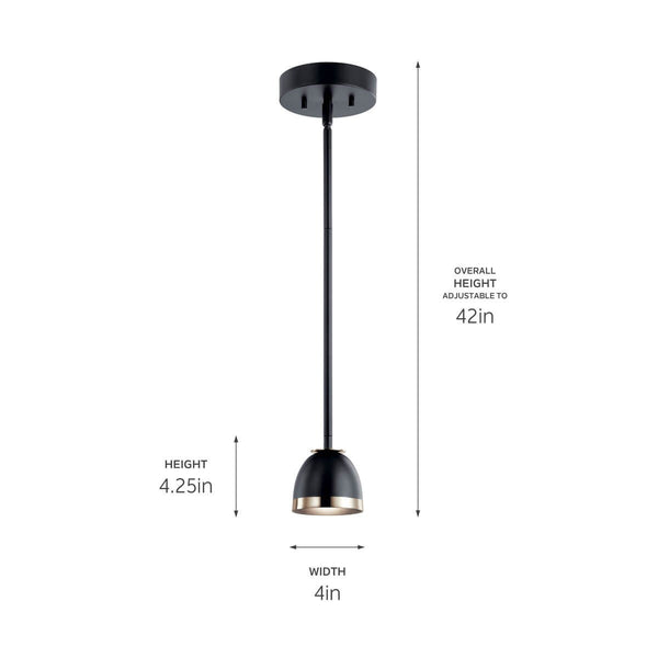 LED Mini Pendant from the Baland Collection in Black Finish by Kichler