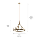 Six Light Chandelier from the Emmala Collection in Brushed Natural Brass Finish by Kichler