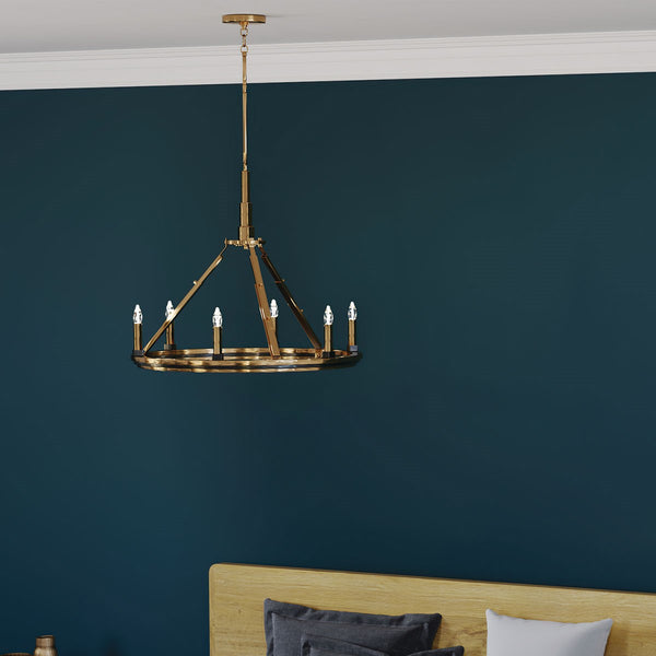 Six Light Chandelier from the Emmala Collection in Brushed Natural Brass Finish by Kichler