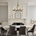 Six Light Chandelier from the Emmala Collection in Brushed Natural Brass Finish by Kichler