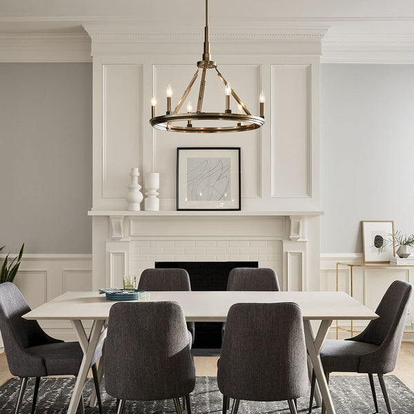 Six Light Chandelier from the Emmala Collection in Brushed Natural Brass Finish by Kichler