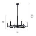Six Light Chandelier from the Tolani Collection in Black Finish by Kichler