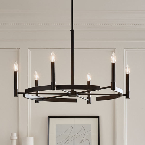 Six Light Chandelier from the Tolani Collection in Black Finish by Kichler