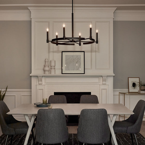 Six Light Chandelier from the Tolani Collection in Black Finish by Kichler