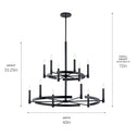 12 Light Chandelier from the Tolani Collection in Black Finish by Kichler