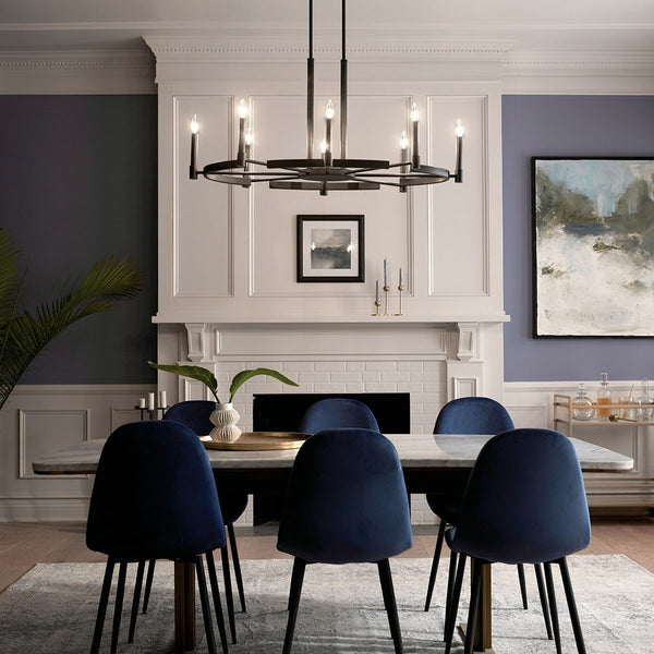 Eight Light Chandelier from the Tolani Collection in Black Finish by Kichler