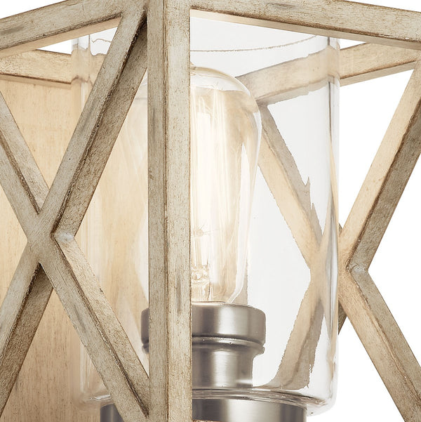 One Light Wall Sconce from the Moorgate Collection in Distressed Antique White Finish by Kichler