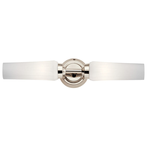 Two Light Wall Sconce from the Truby Collection in Polished Nickel Finish by Kichler