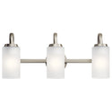 Three Light Bath from the Kennewick Collection in Brushed Nickel Finish by Kichler