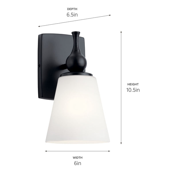 One Light Wall Sconce from the Cosabella Collection in Polished Nickel Finish by Kichler