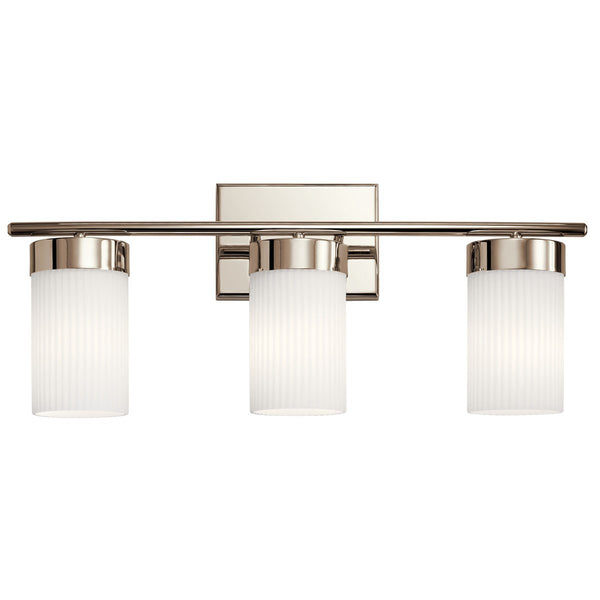 Three Light Bath from the Ciona Collection in Polished Nickel Finish by Kichler