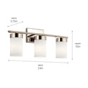 Three Light Bath from the Ciona Collection in Polished Nickel Finish by Kichler