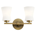 Two Light Bath from the Brianne Collection in Brushed Natural Brass Finish by Kichler