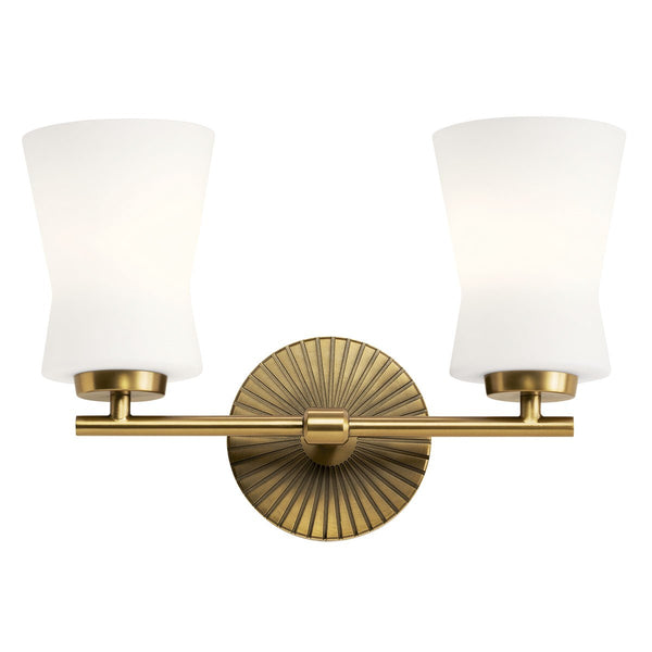 Two Light Bath from the Brianne Collection in Brushed Natural Brass Finish by Kichler