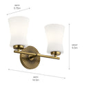 Two Light Bath from the Brianne Collection in Brushed Natural Brass Finish by Kichler