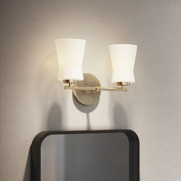 Two Light Bath from the Brianne Collection in Brushed Natural Brass Finish by Kichler
