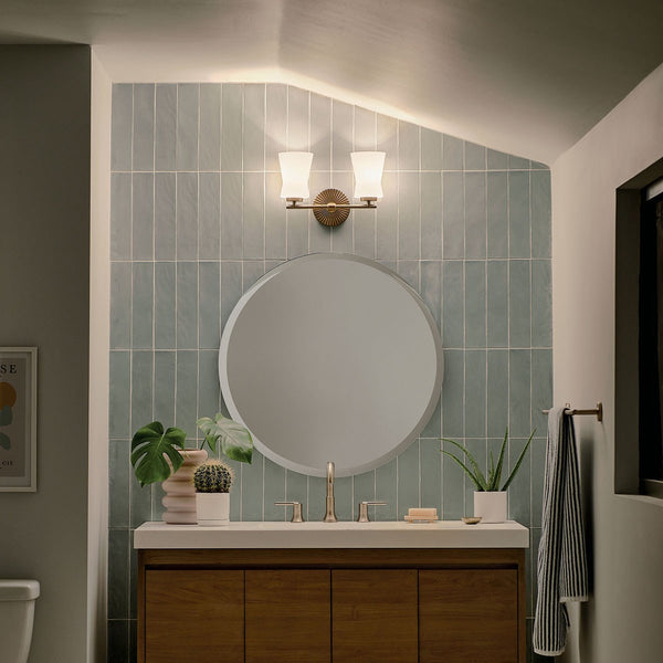 Two Light Bath from the Brianne Collection in Brushed Natural Brass Finish by Kichler